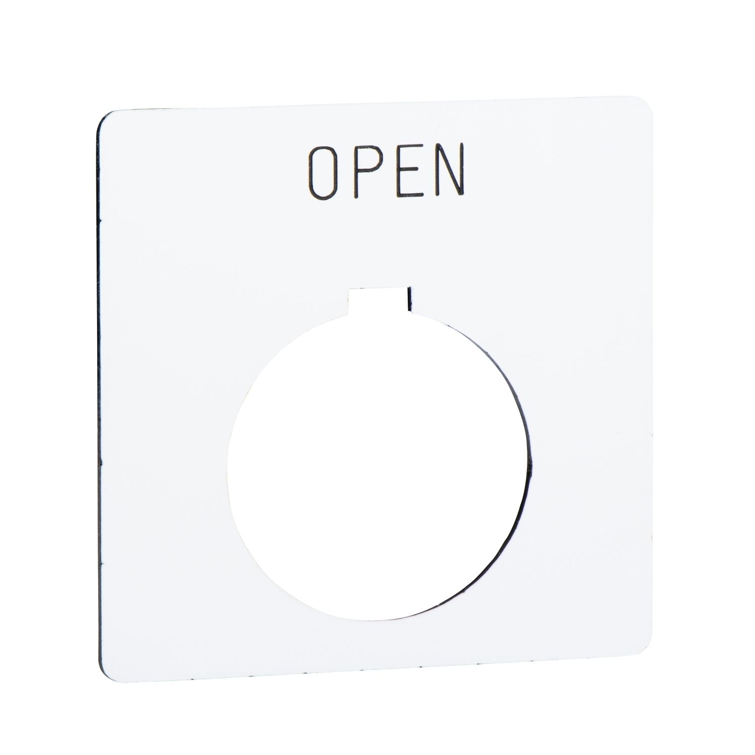 Picture of Legend, Harmony 9001K, Harmony 9001SK, 30mm, plastic, white with black letters, 57mm square, marking OPEN