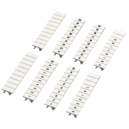 Picture of Marking strip, Linergy TR, clip in type, 5mm, printed characters 81 to 90, printed horizontal, white, Set of 10