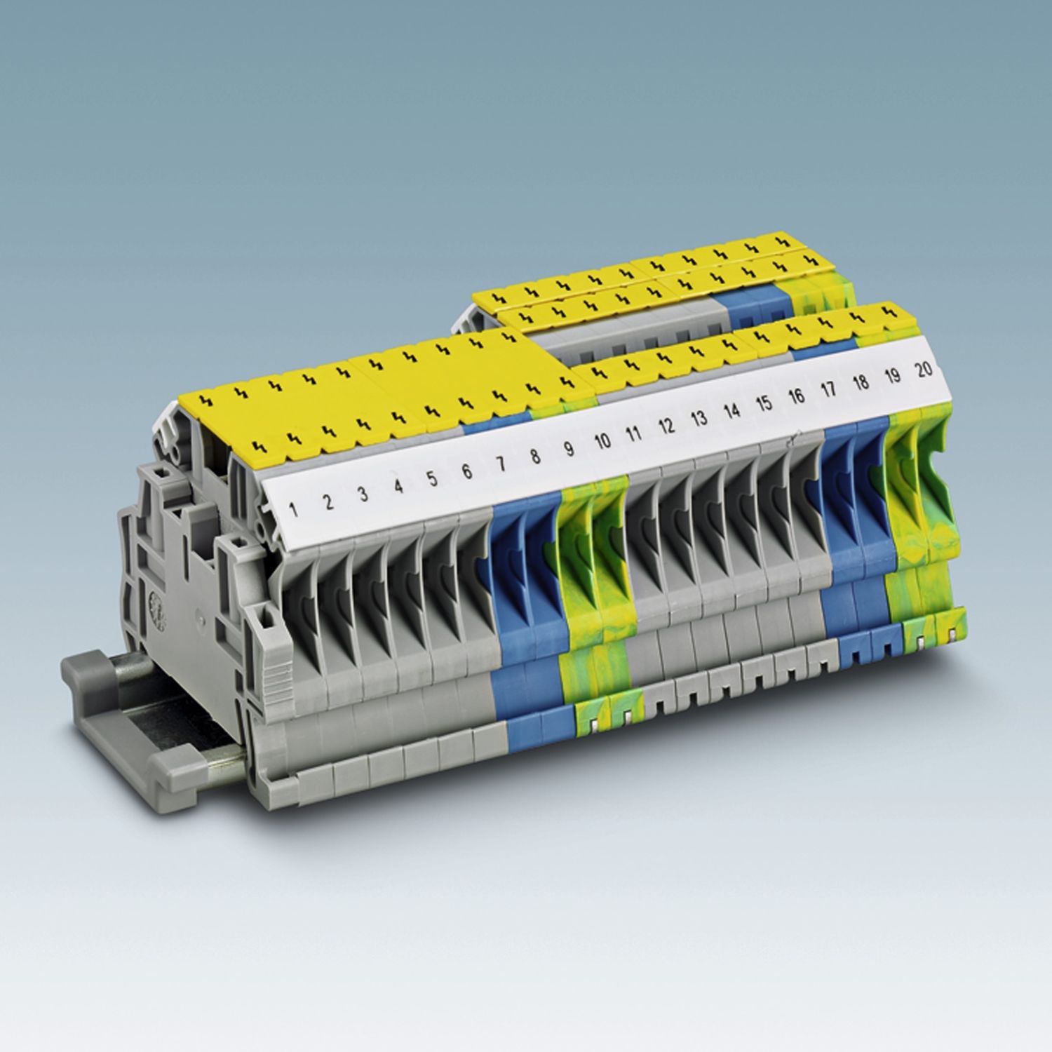 Picture of Warning label, Linergy TR terminals blocks, for 35mmÂ² screw terminal blocks, yellow
