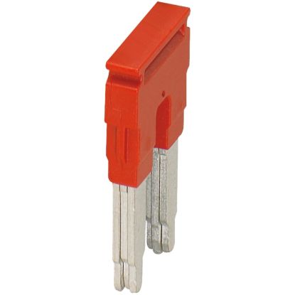 Picture of Plug-in bridge, Linergy TR, 2 points, for 16mmÂ² terminal blocks, 2 way, red, set of 10