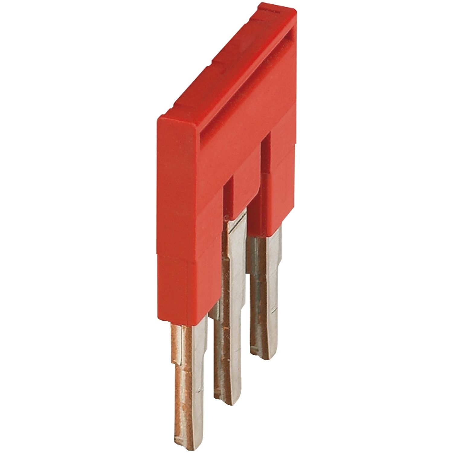 Picture of Plug-in bridge, Linergy, Linergy TR, 3 pole, for 4mm² terminal blocks, 6.2mm pitch, red, 3 way, set of 50