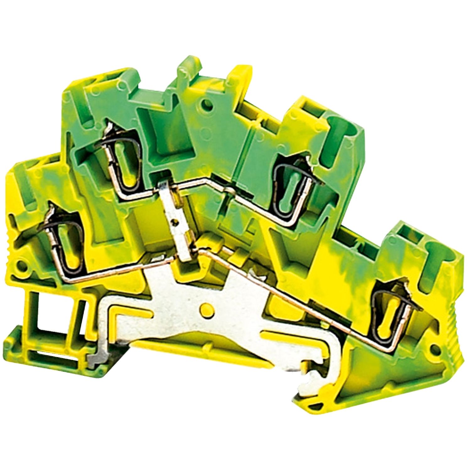Picture of Terminal block, Linergy TR, spring type, protective earth, 2 level, 4 points, 2.5mm², Green-yellow, set of 50