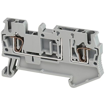 Picture of Terminal block, spring type, Linergy TR, Removable carrier disconnect, 2 points, 4mm², grey