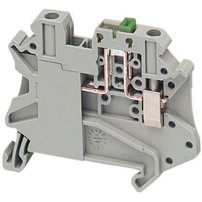 Picture of Terminal block, Linergy TR, screw type, knife disconnect, 2 points, 4mmÂ², with test point, orange
