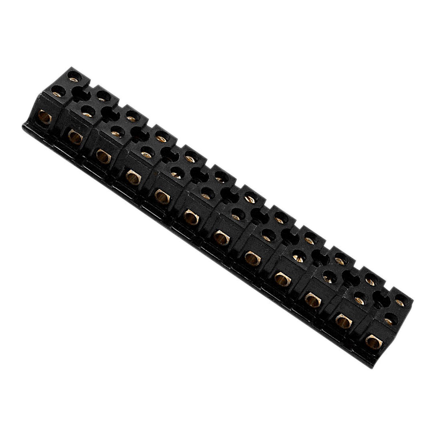 Picture of Strip Connector, Max 4 Link Bars, 20A, 12 Terminal, Double Entry, 2 Way, Platform Bakelite