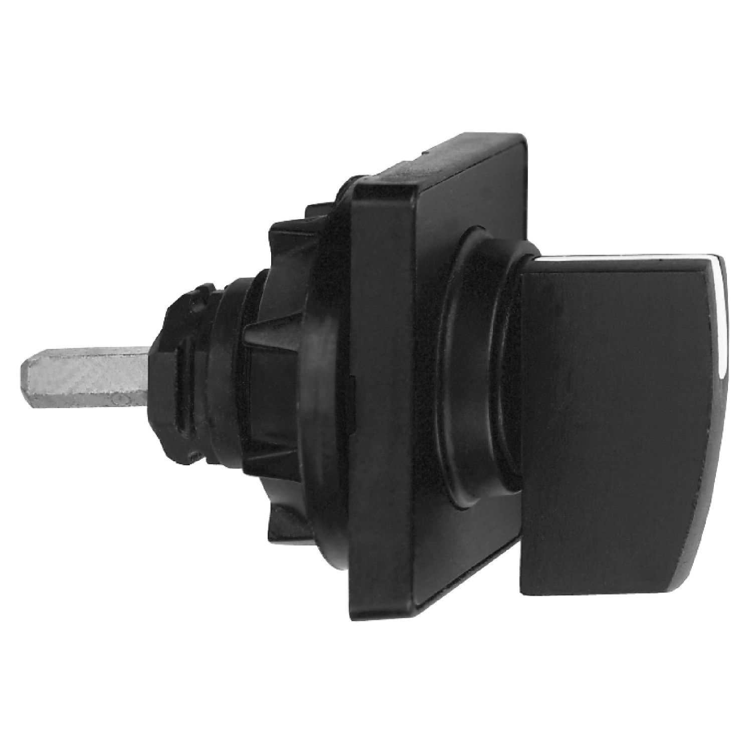 Picture of Cam switch operating head, Harmony K1, K2, 22mm, plastic, 45x45mm plate, mat black legend, black handle