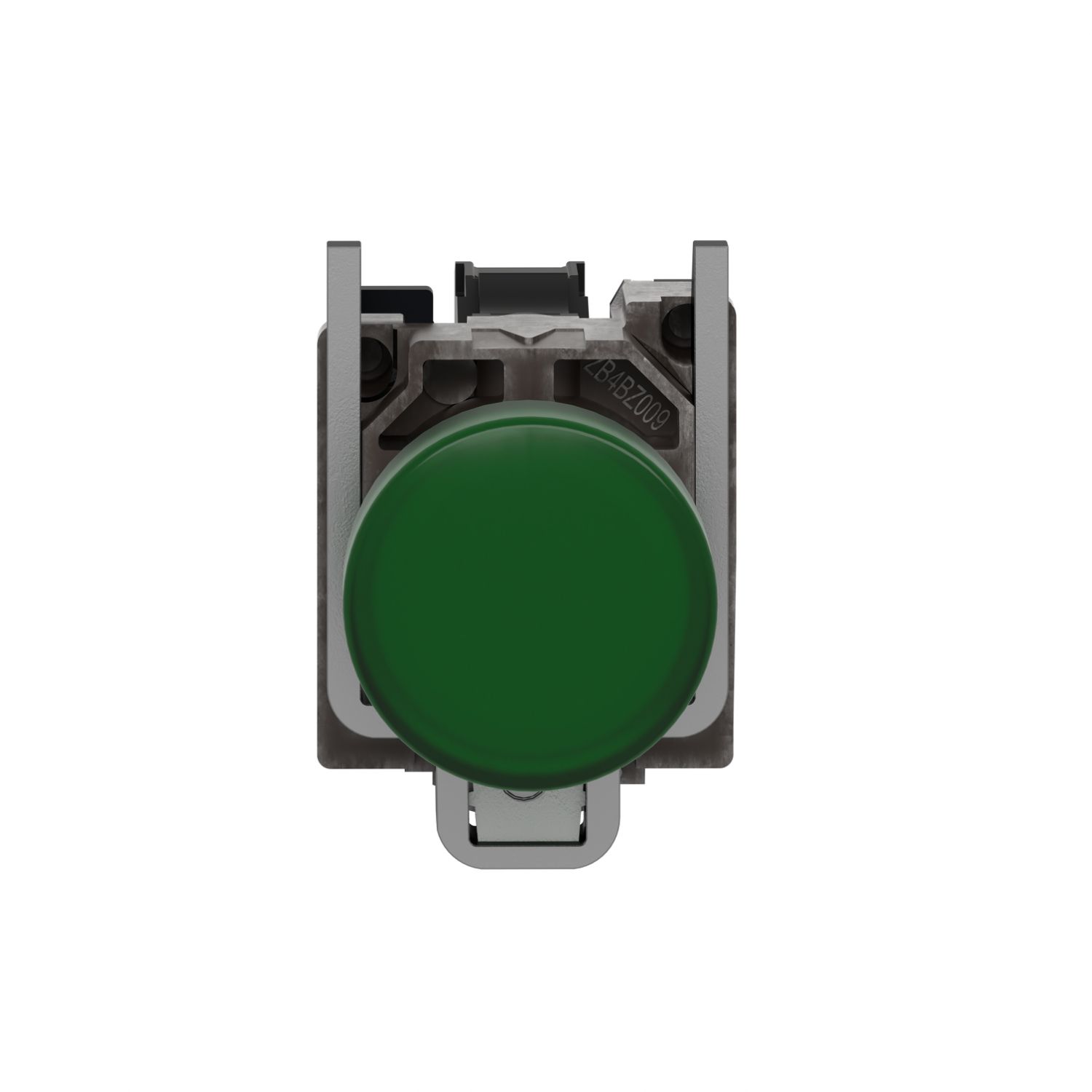 Picture of Pilot light, Harmony XB4,metal, green, 22mm, universal LED, plain lens, 110...120V AC