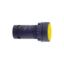 Picture of yellow flush pushbutton Ø22 - spring return -1NO- screw clamp terminals-unmarked