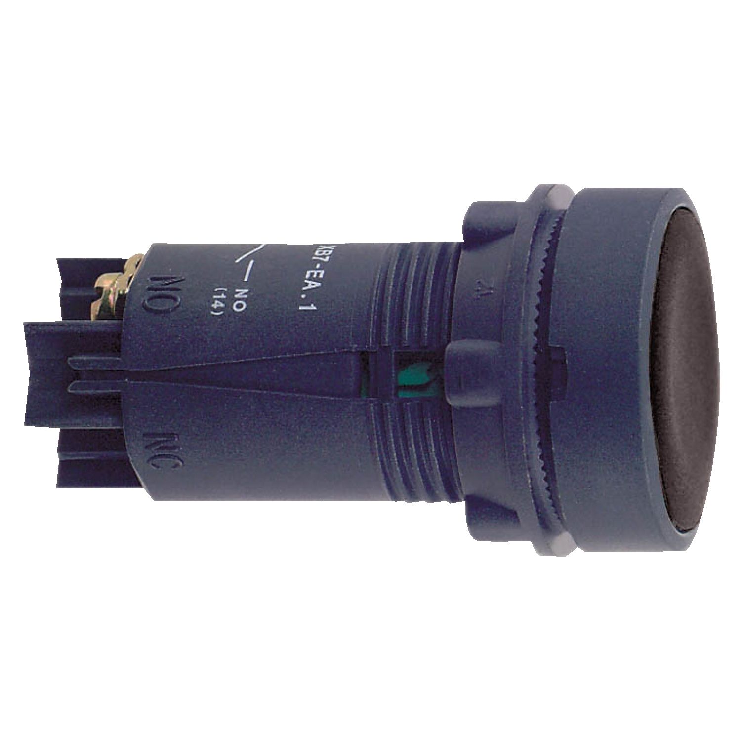 Picture of black pushbutton + 22 push-push to release - 1OC