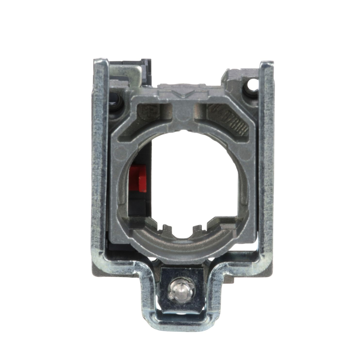 Picture of Single contact block with body fixing collar, Harmony XB4, metal, screw clamp terminal, 1NC
