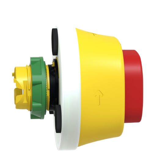 Picture of Antimicrobial Emergency stop head, Harmony XB5, plastic, red, 22mm, trigger latching turn to release, red