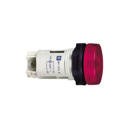Picture of round pilot light Ø 22 - IP 40 - red - BA 9s neon - 230 V - screw clamp