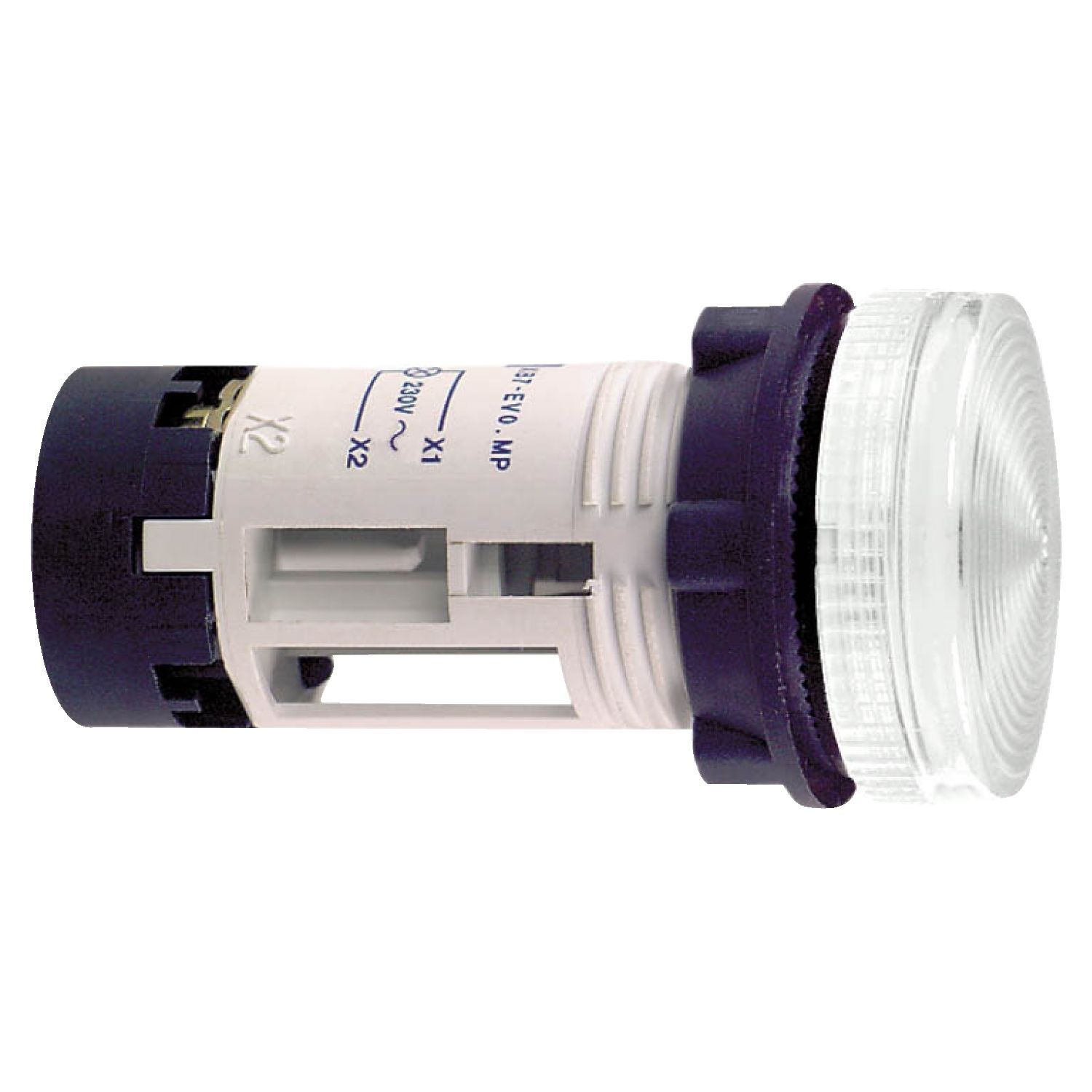 Picture of round pilot light Ø 22 - clear - BA 9s neon - 230 V - faston connectors