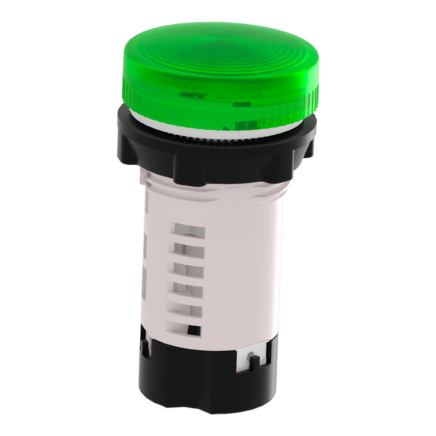 Picture of Monolithic pilot light, Harmony XB7, plastic, green, 22mm, plain lens for BA9s bulb, lt 250V