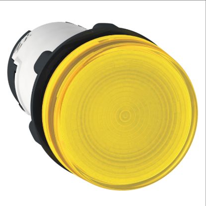 Picture of Monolithic pilot light, Harmony XB7, plastic, yellow, 22mm, plain lens for BA9s bulb, lt 250V