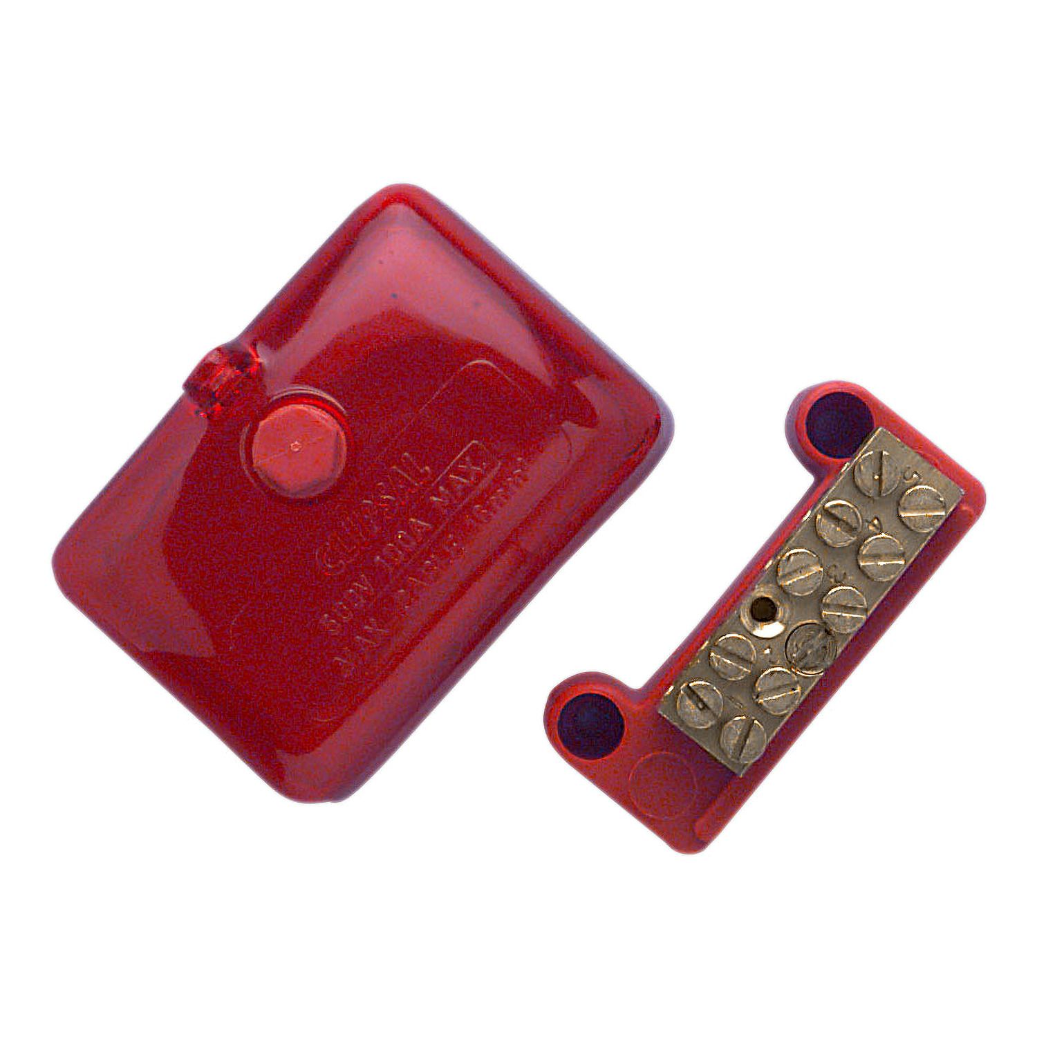 Picture of Mini Active link, Clipsal - Max 4, 100 A 500 V 5 hole with cover front wiring Red