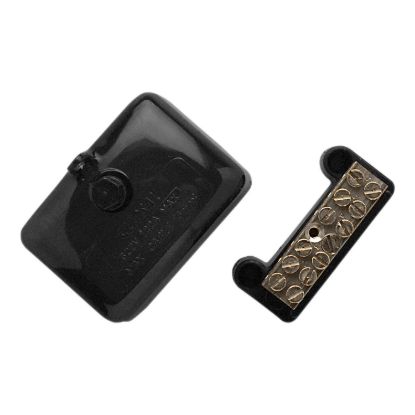 Picture of Mini Neutral link, Clipsal - Max 4, 100 A 500 V 6 hole with cover front wiring Black