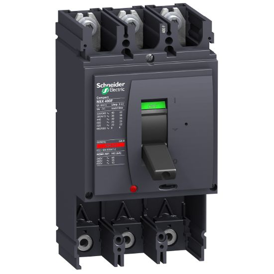 Picture of Circuit breaker basic frame, ComPact NSX400N, 50kA at 415VAC 50/60 Hz, 400A, without trip unit, 3 poles