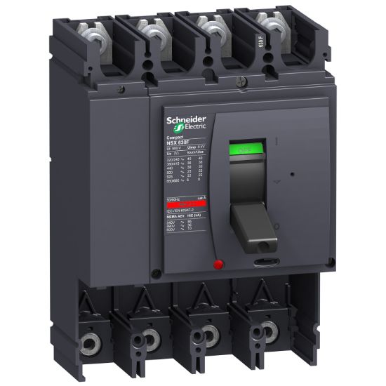 Picture of Circuit breaker basic frame, ComPact NSX630N, 50kA at 415VAC 50/60 Hz, 630A, without trip unit, 4 poles