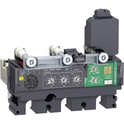 Picture of trip unit MicroLogic 4.2 for ComPact NSX 100/160/250 circuit breakers, electronic, rating 40A, 3 poles 3d