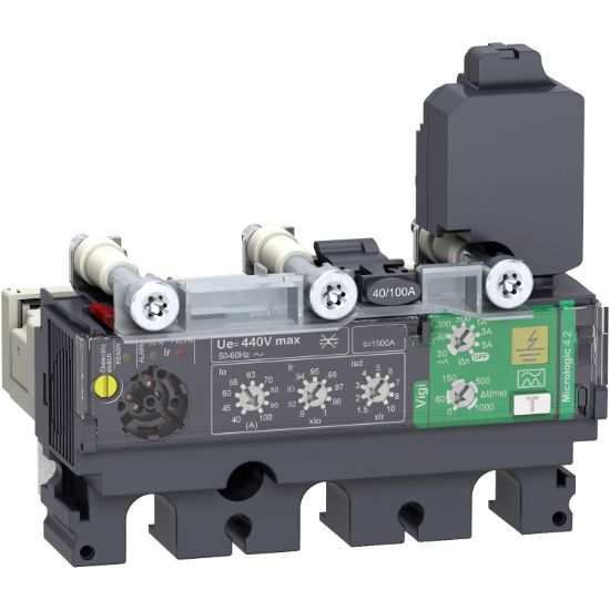 Picture of trip unit MicroLogic 4.2 for ComPact NSX 100/160/250 circuit breakers, electronic, rating 100A, 3 poles 3d