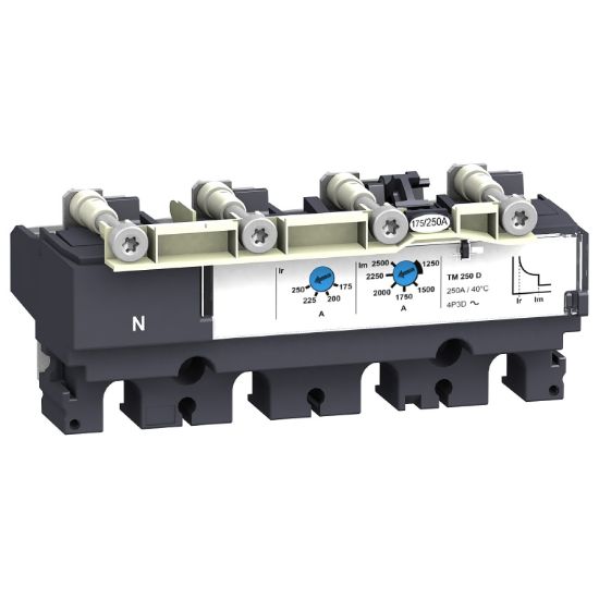 Picture of trip unit TM160D for ComPact NSX 250 circuit breakers, thermal magnetic, rating 160 A, 4 poles 3d