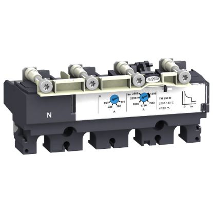 Picture of trip unit TM80D for ComPact NSX 100/160/250 circuit breakers, thermal magnetic, rating 80 A, 4 poles 3d