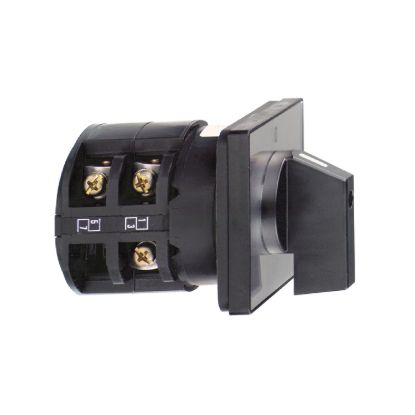Picture of Cam changeover switch, Harmony K, front mounting, plastic, 3 poles, position 0, 60 degree, 50A, 64x64mm, marked 1/0/2