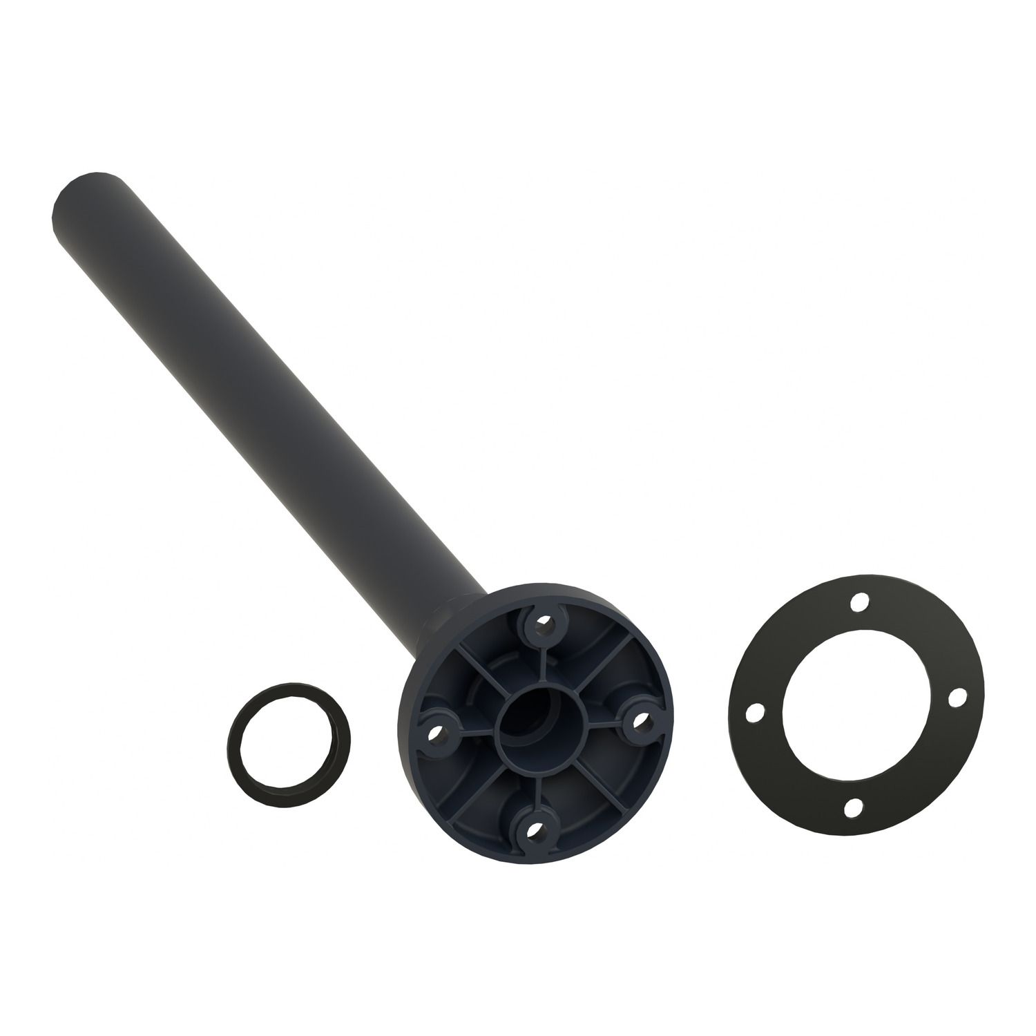 Picture of Fixing base for modular tower lights, Harmony XVB, plastic, Ø70, 380mm black aluminium support tube + black fixing plate