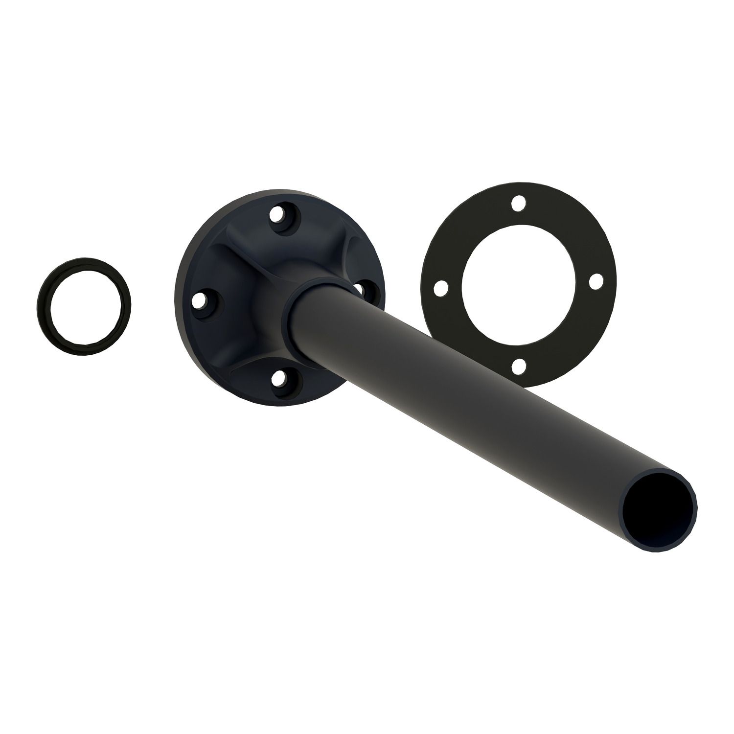 Picture of Fixing base for modular tower lights, Harmony XVB, plastic, Ø70, 380mm black aluminium support tube + black fixing plate