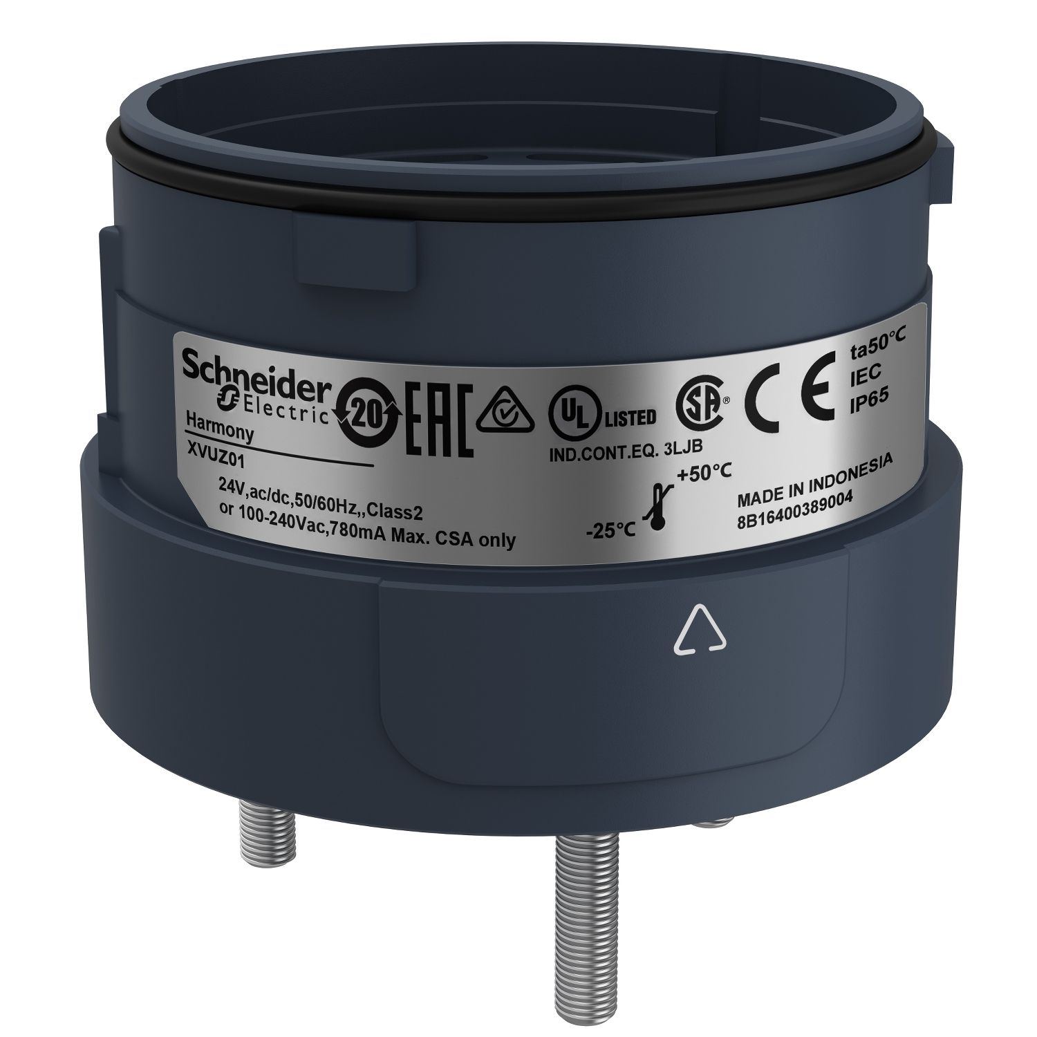 Picture of Fixing unit for modular tower lights, Harmony XVU, black, 60mm, 3 pins direct mounting