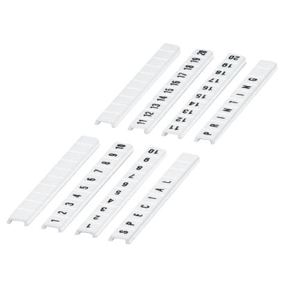 Picture of Marking strip, Linergy TR, clip in type, flat, 5mm, printed characters 11 to 20, printed horizontal, white, Set of 10