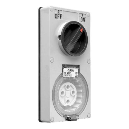 Picture of SWITCHED SOCKET VERTICAL IP66 4 PIN 10A LESS ENCLOSURE