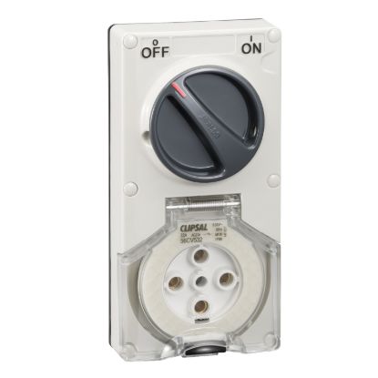 Picture of Switched Socket, Clipsal - 56 Series, Vertical IP66 5 PIN 32A Less Enclosure