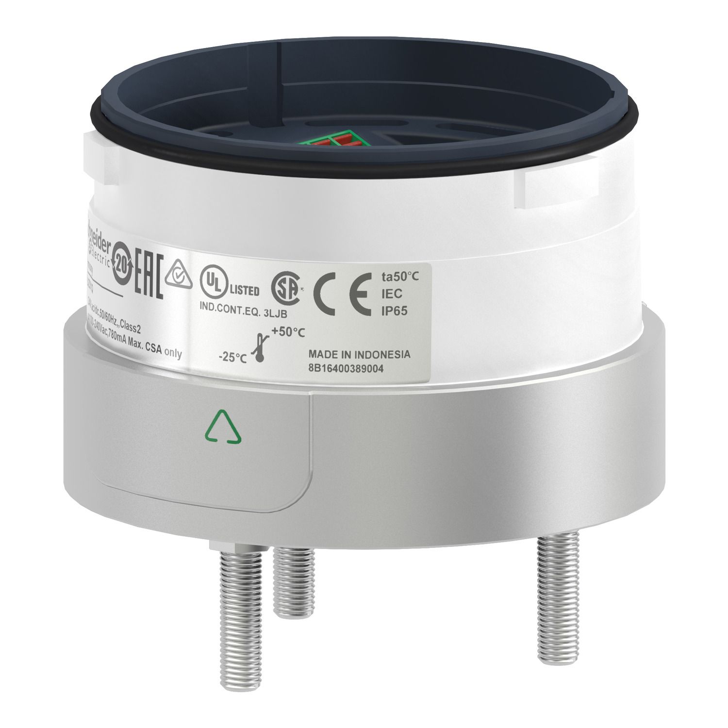 Picture of Fixing unit for modular tower lights, Harmony XVU, silver, 60mm, 3 pins direct mounting