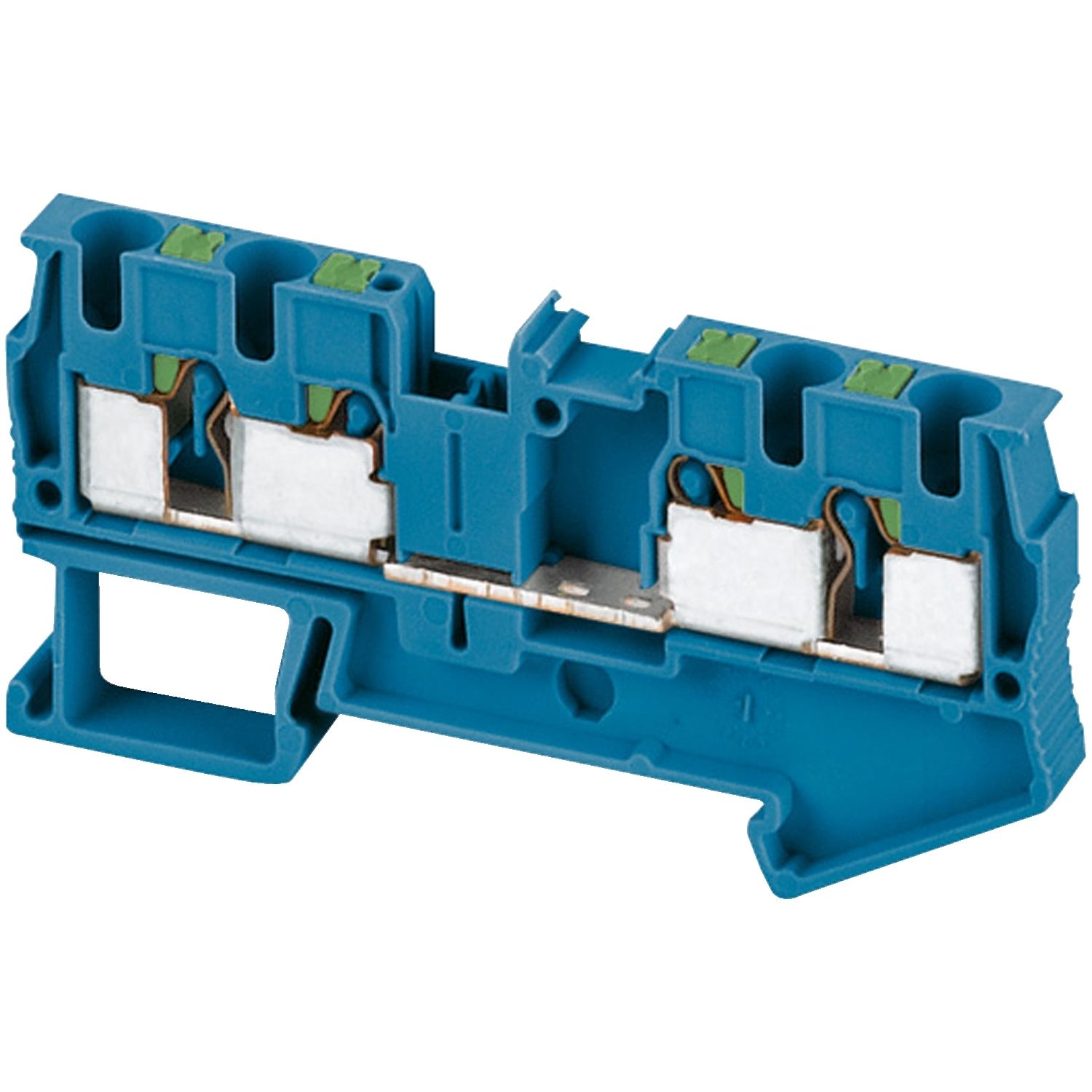 Picture of Terminal block, Linergy TR, push-in type, feed through, 4 points, 4mmÂ², blue, set of 50