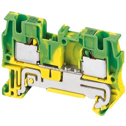 Picture of Terminal block, Linergy TR, push-in type, 2 points, 4mmÂ², feed through, grounded, green-yellow, set of 50