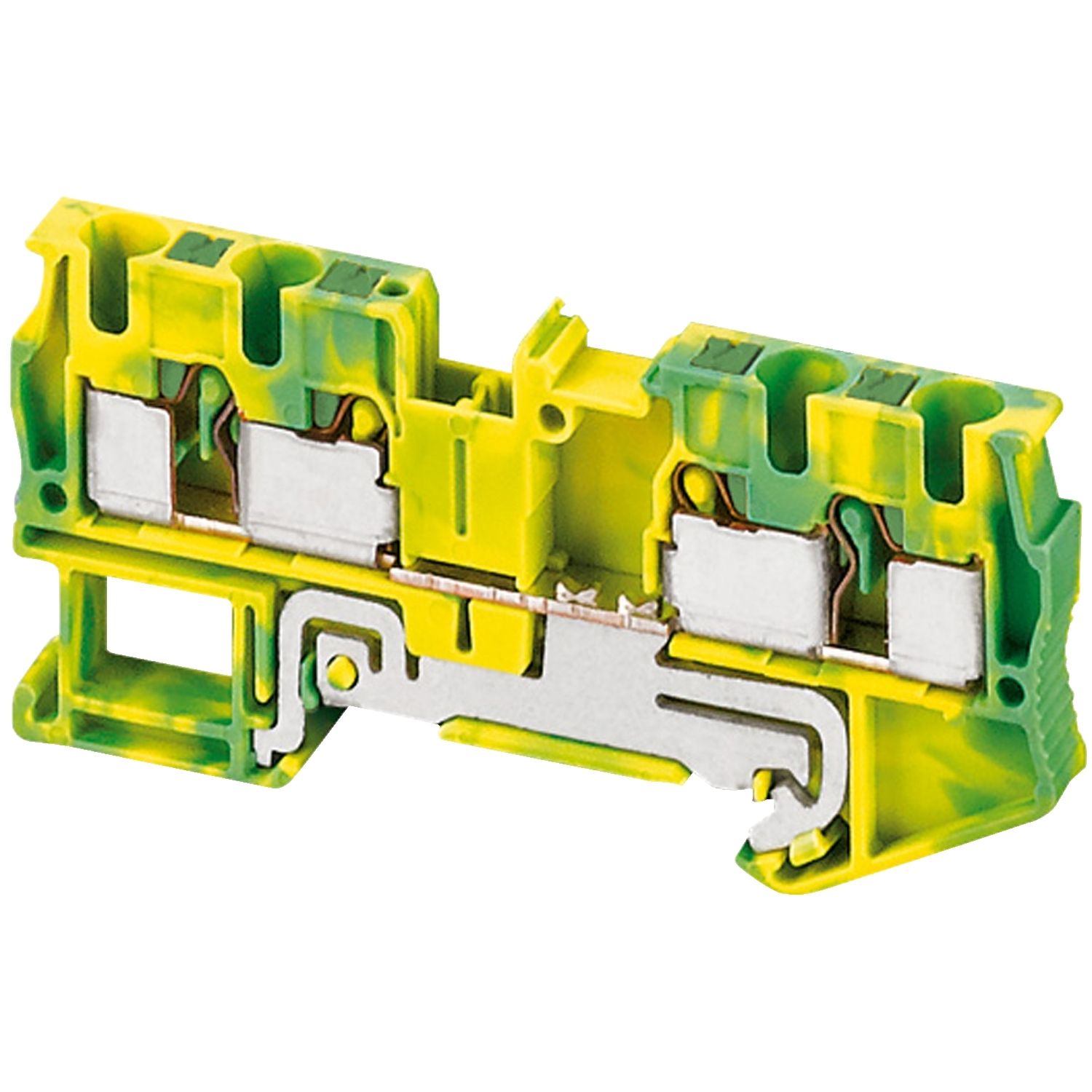 Picture of Terminal block, Linergy TR, push-in type, 4 points, 4mm², protective earth, green-yellow, set of 50