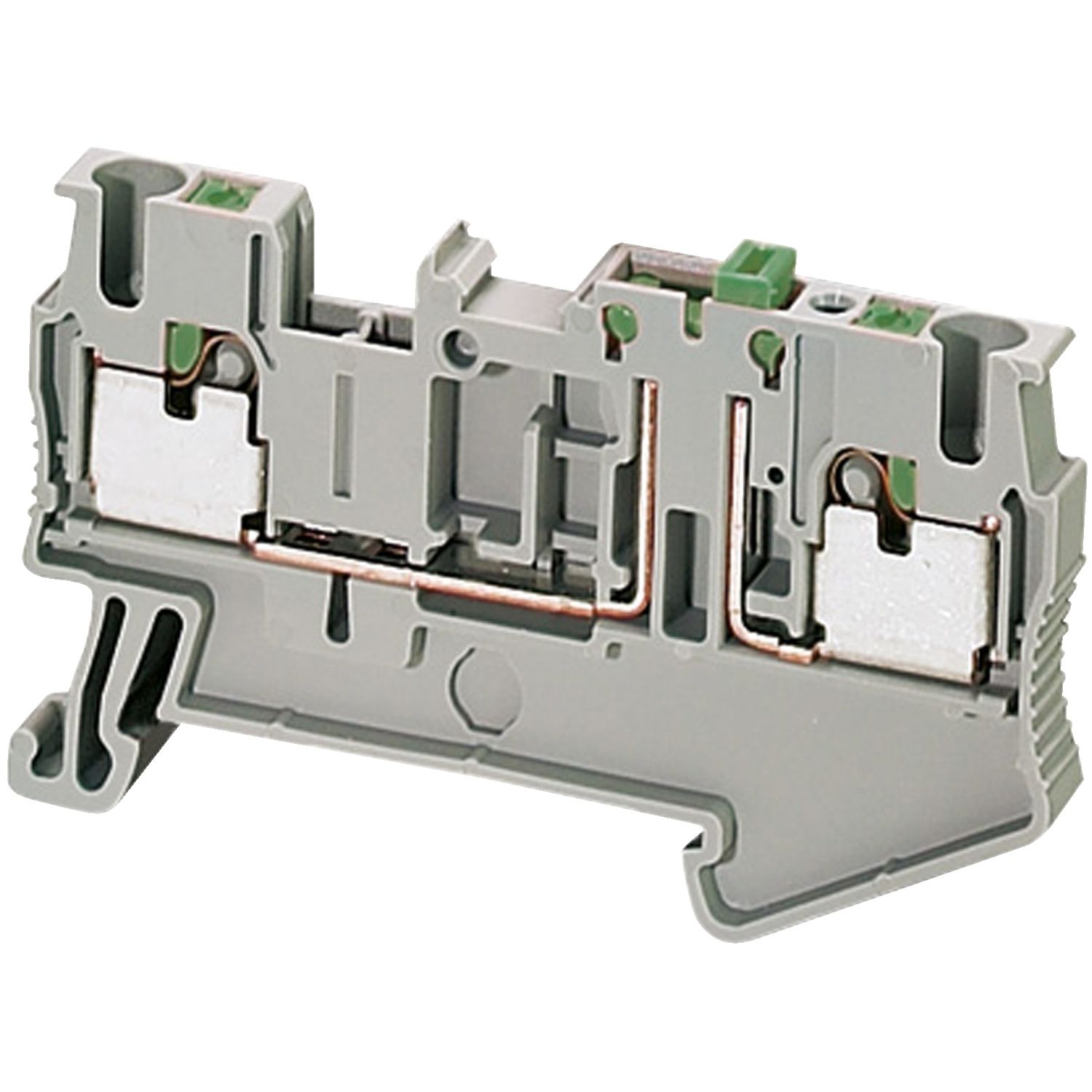 Picture of Terminal block, Linergy TR, grey, 2.5mmÂ², push-in type, knife disconnect, 2 points, set of 50