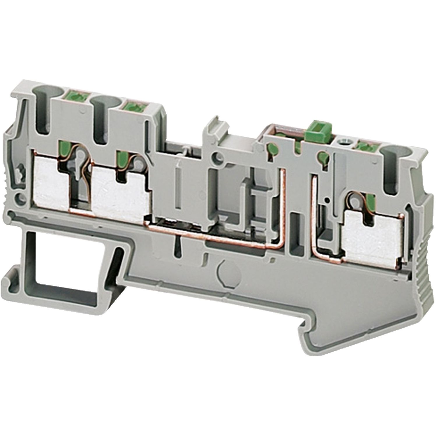 Picture of Terminal block, Linergy TR, grey, 2.5mm², push-in type, knife disconnect, 3 points, set of 50