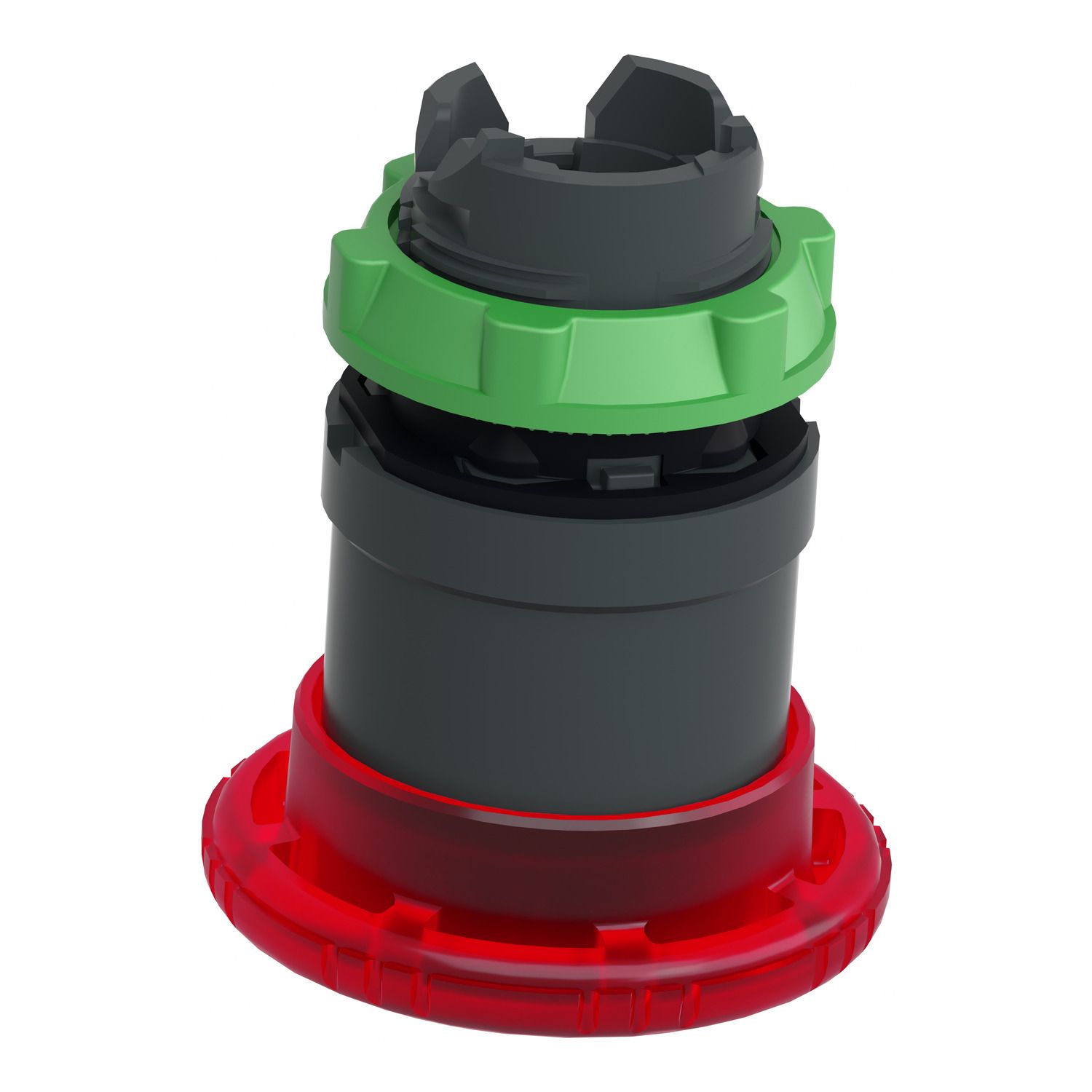 Picture of Head for illuminated emergency switching off push button, Harmony XB5, plastic, red mushroom 40mm, 22mm, universal LED, turn to release