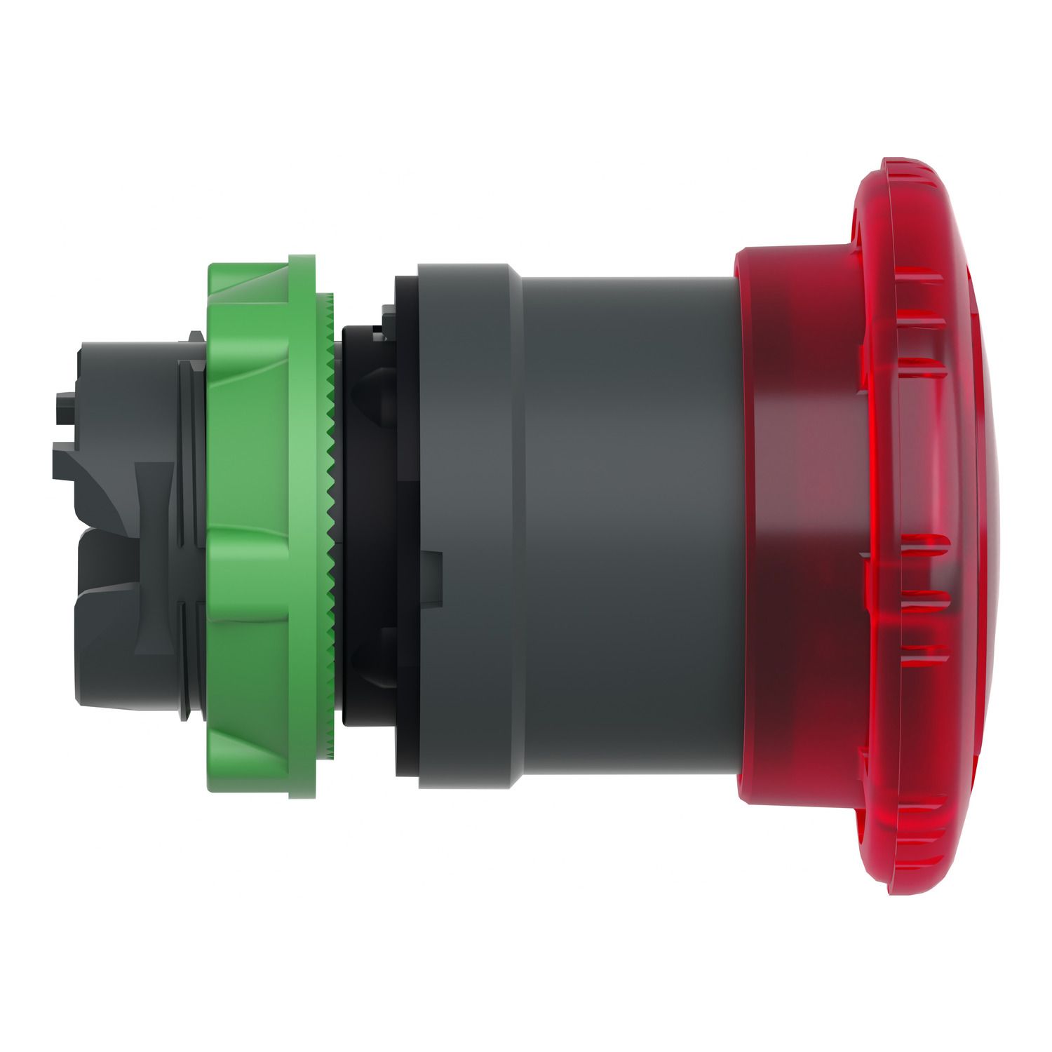 Picture of Head for illuminated emergency switching off push button, Harmony XB5, plastic, red mushroom 40mm, 22mm, universal LED, turn to release