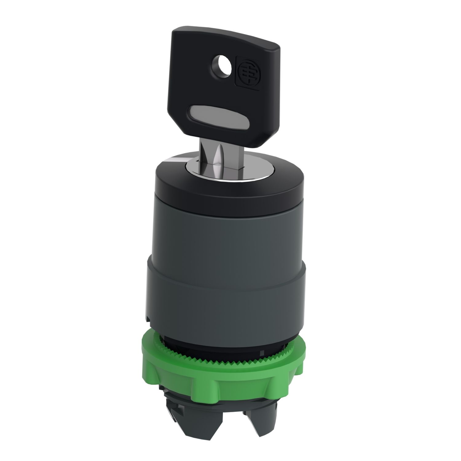 Picture of Head for key selector switch, Harmony XB5, Harmony XALF, key switch selector head, plastic, black, 22mm, key 421E, 2 positions, stay put