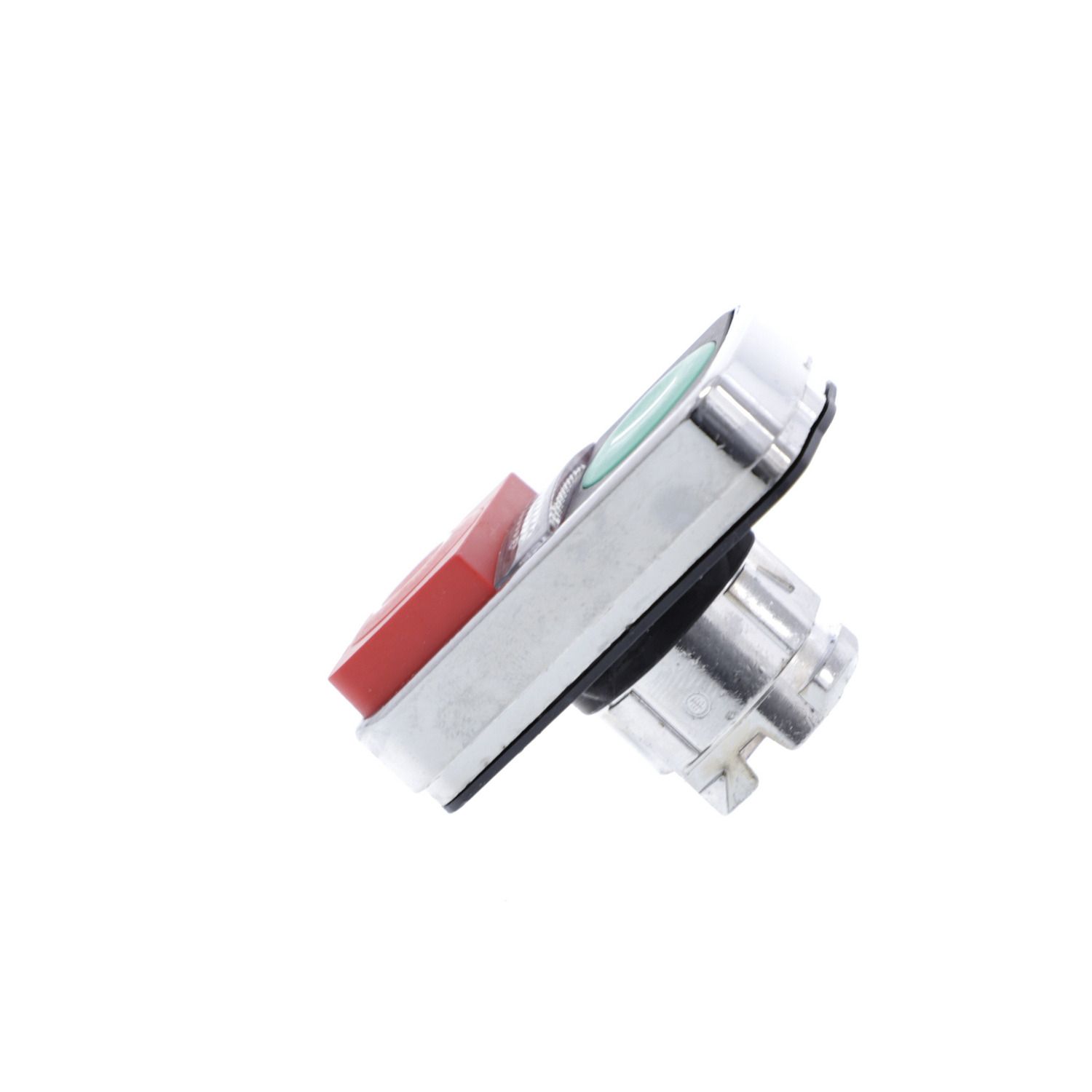 Picture of Illuminated double-headed push button head, Harmony XB4, metal, Ø22, marked, 1 green flush I + 1 pilot light + 1 red projecting O