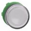 Picture of Head for illuminated push button, Harmony XB5, plastic, white flush, 22mm, universal LED, spring return, plain lens
