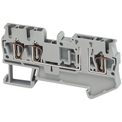 Picture of Terminal block, spring type, basic disconnect terminal, 3 points, 4mm², grey