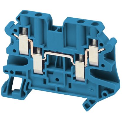 Picture of Terminal block, Linergy TR, screw type, feed through, 4 points, 4mmÂ², blue, set of 50