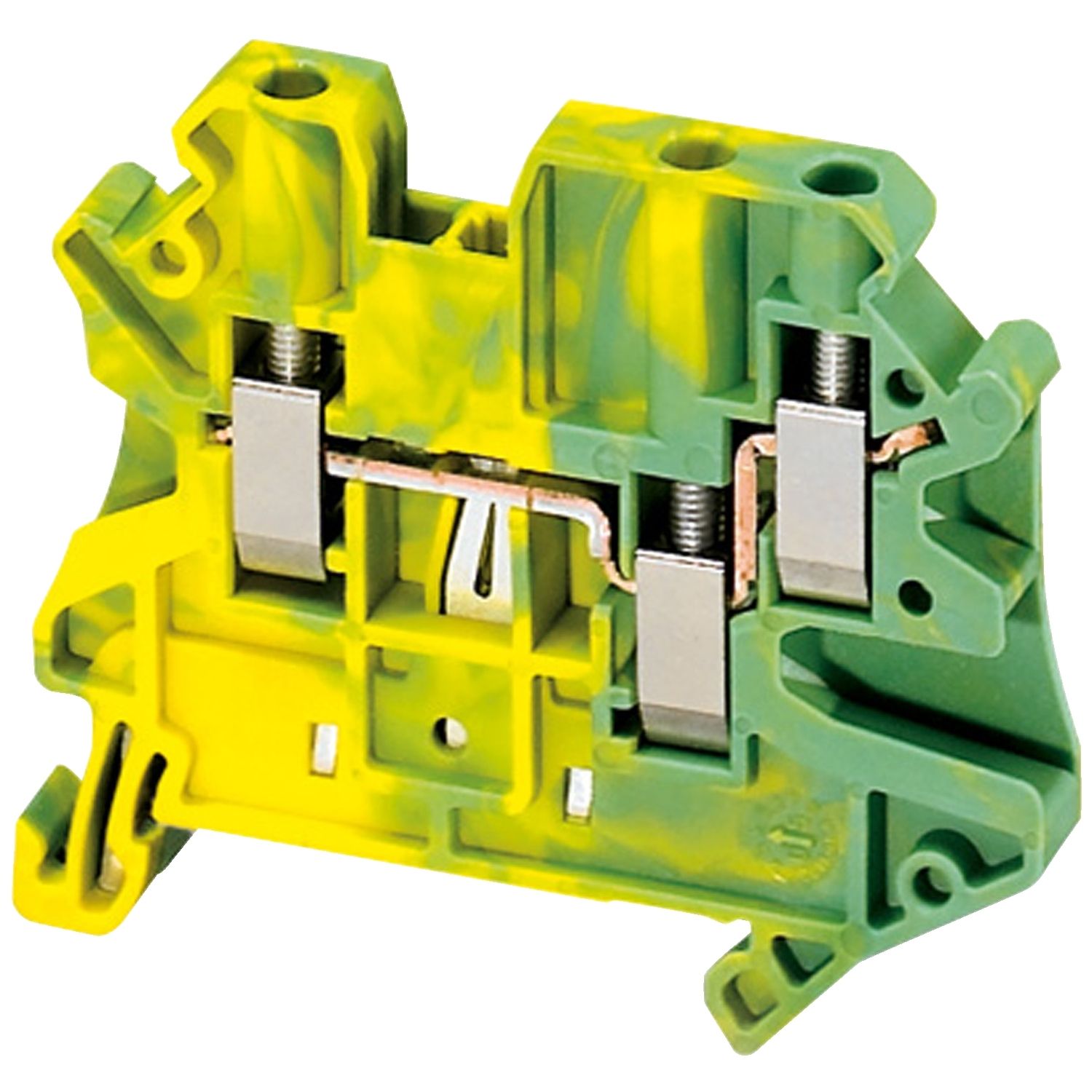 Picture of Terminal block, Linergy TRl, green-yellow, 4mm2, protective earth, 3 points, Set of 50