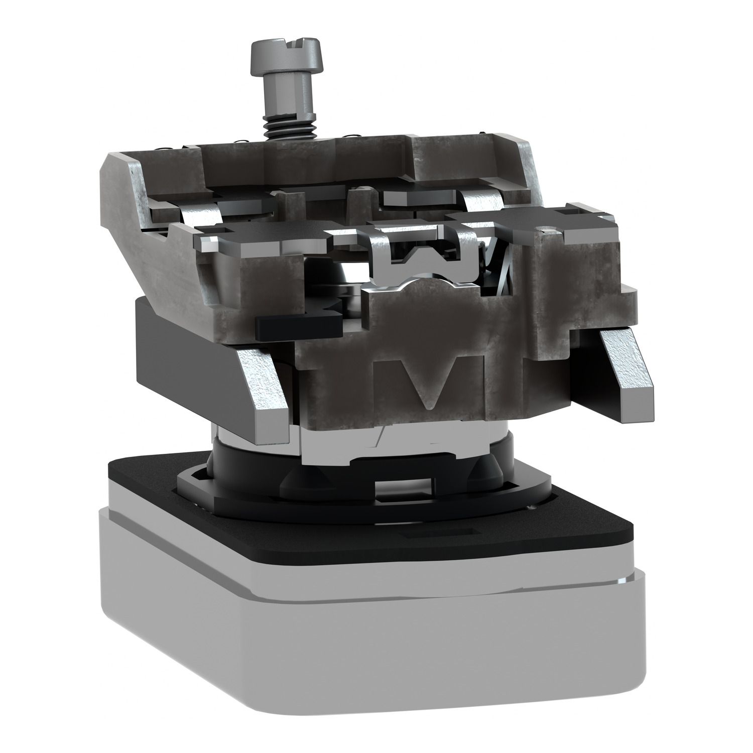 Picture of Illuminated double headed push button head, Harmony XB4, metal, 22mm, 1 green fLush+1 pilot light+1 red flush, unmarked