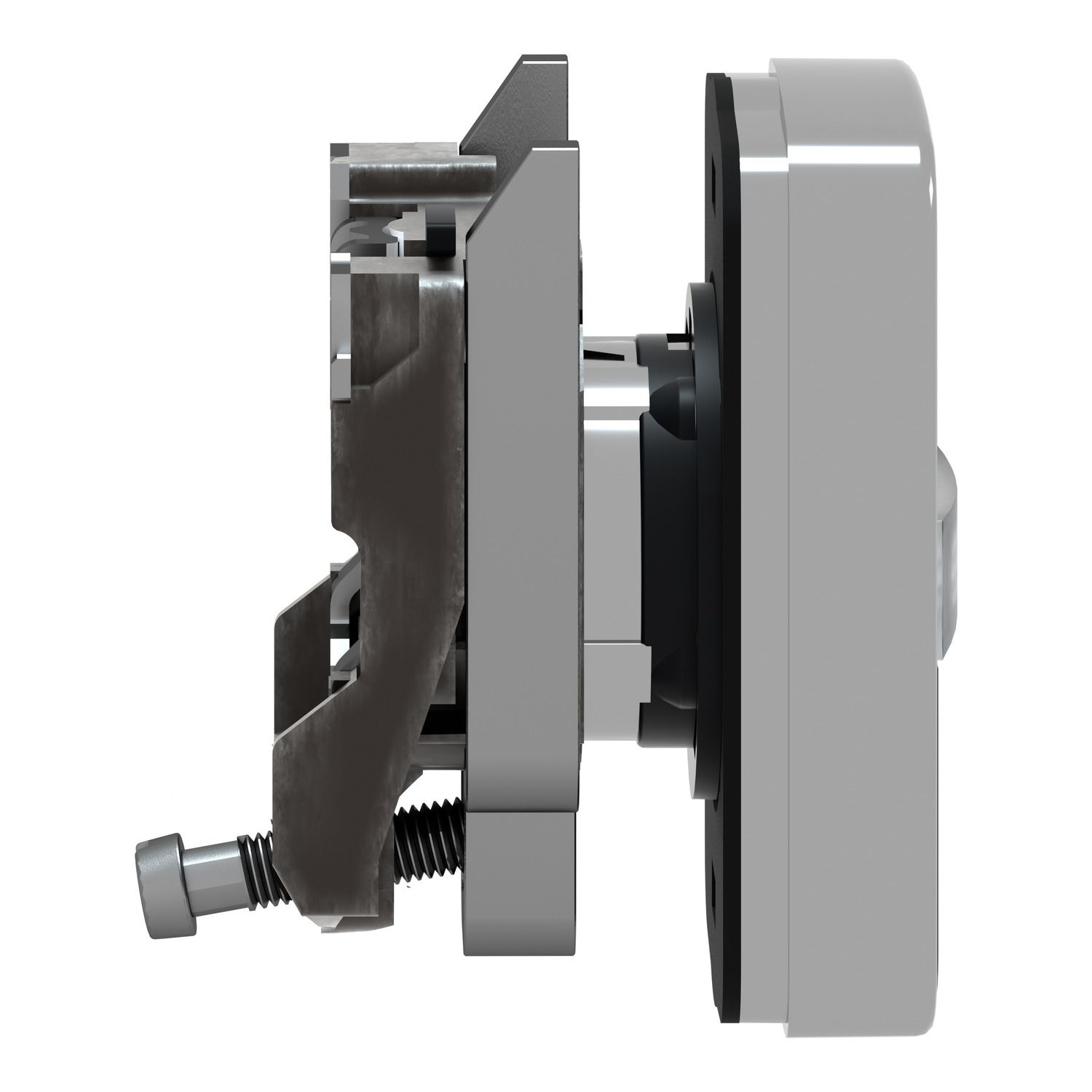 Picture of Illuminated double headed push button head, Harmony XB4, metal, 22mm, 1 green fLush+1 pilot light+1 red flush, unmarked